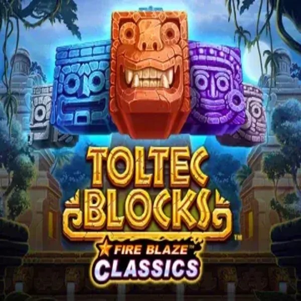 Fire Blaze: Toltec Blocks by Rarestone Gaming, showcased at casinobeef.eu – game logo
